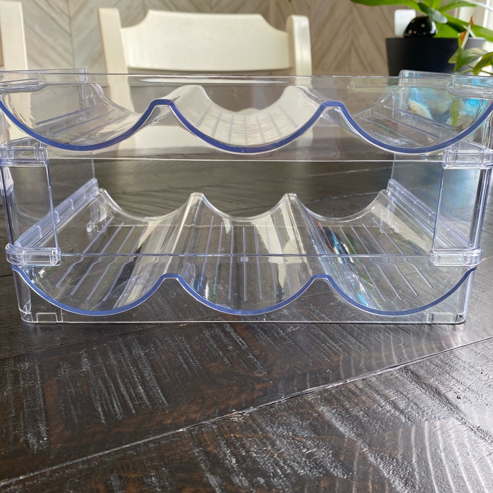 Clear Acrylic 2-Tier Wine Bottle Rack Organizer - Clear